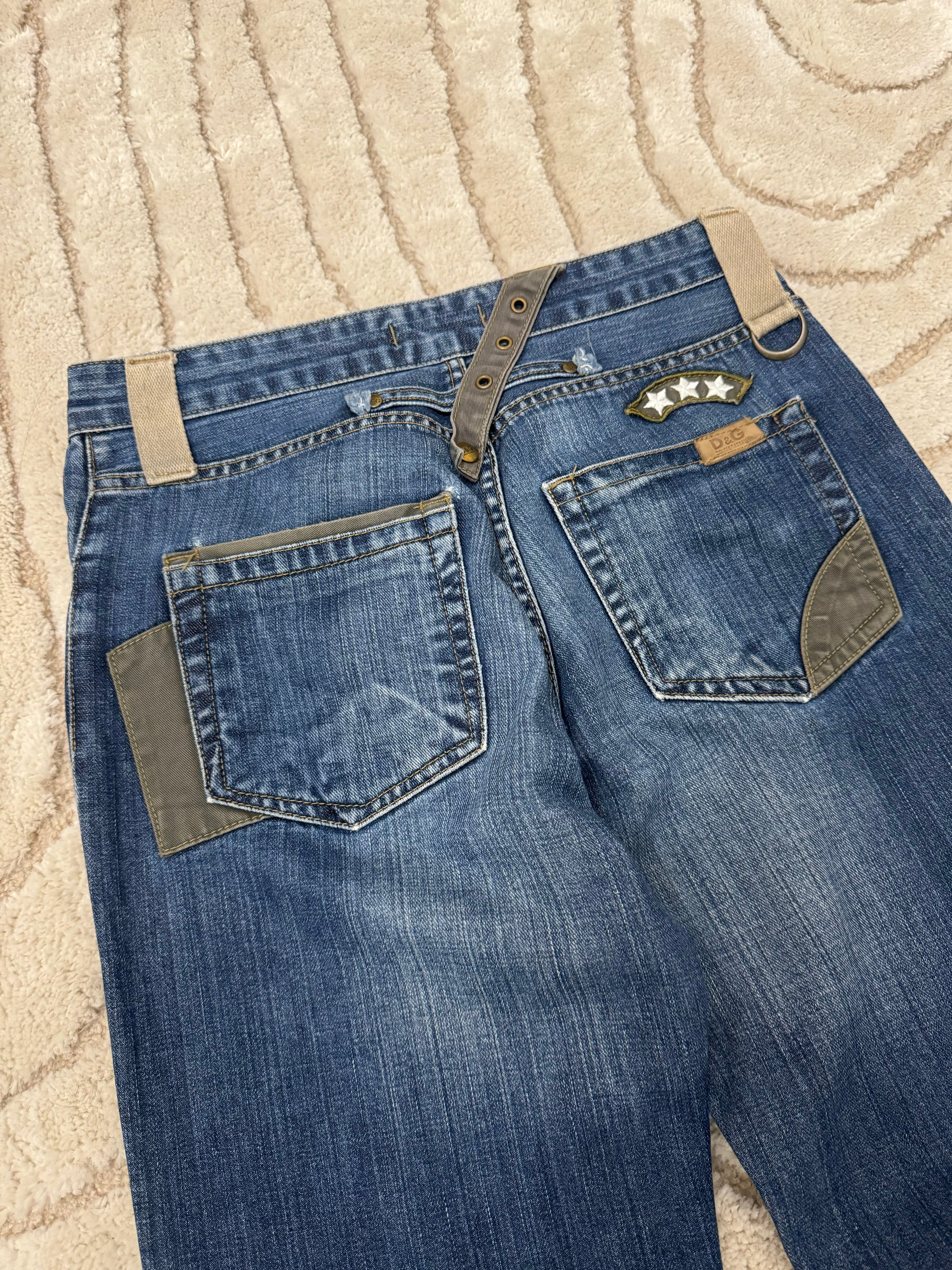 00s Dolce & Gabbana Army Cargo Denim Pants - Image 5