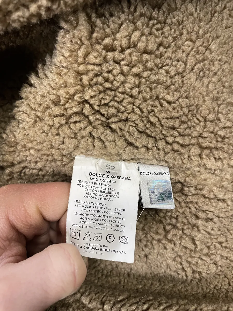 1990s Dolce & Gabbana Brown Long Shearling Jacket - Image 6