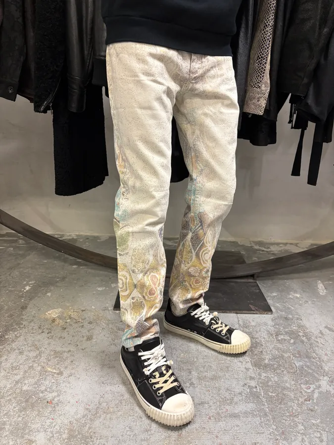 1990s Roberto Cavalli Eroded Baroque White Pants - Image 3