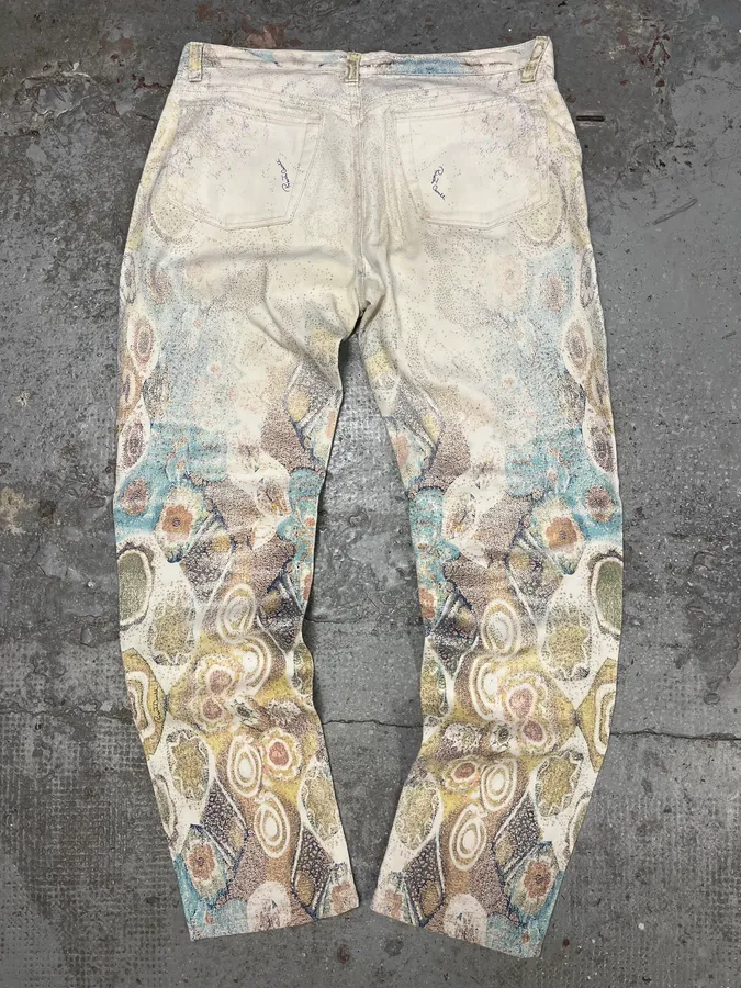 1990s Roberto Cavalli Eroded Baroque White Pants - Image 7