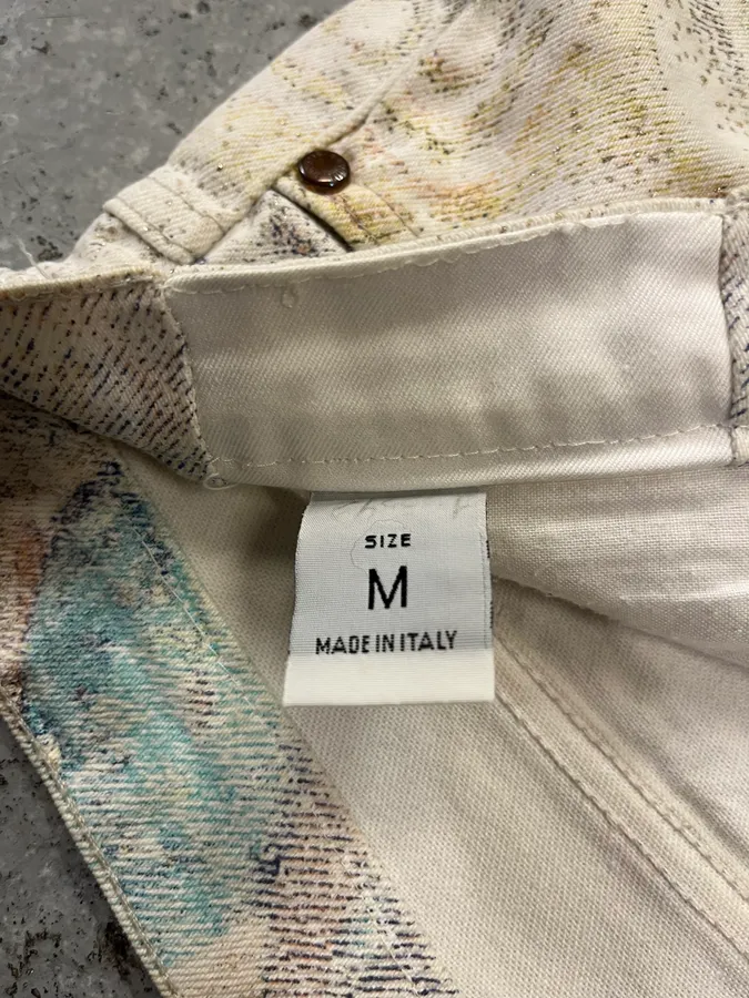 1990s Roberto Cavalli Eroded Baroque White Pants - Image 9