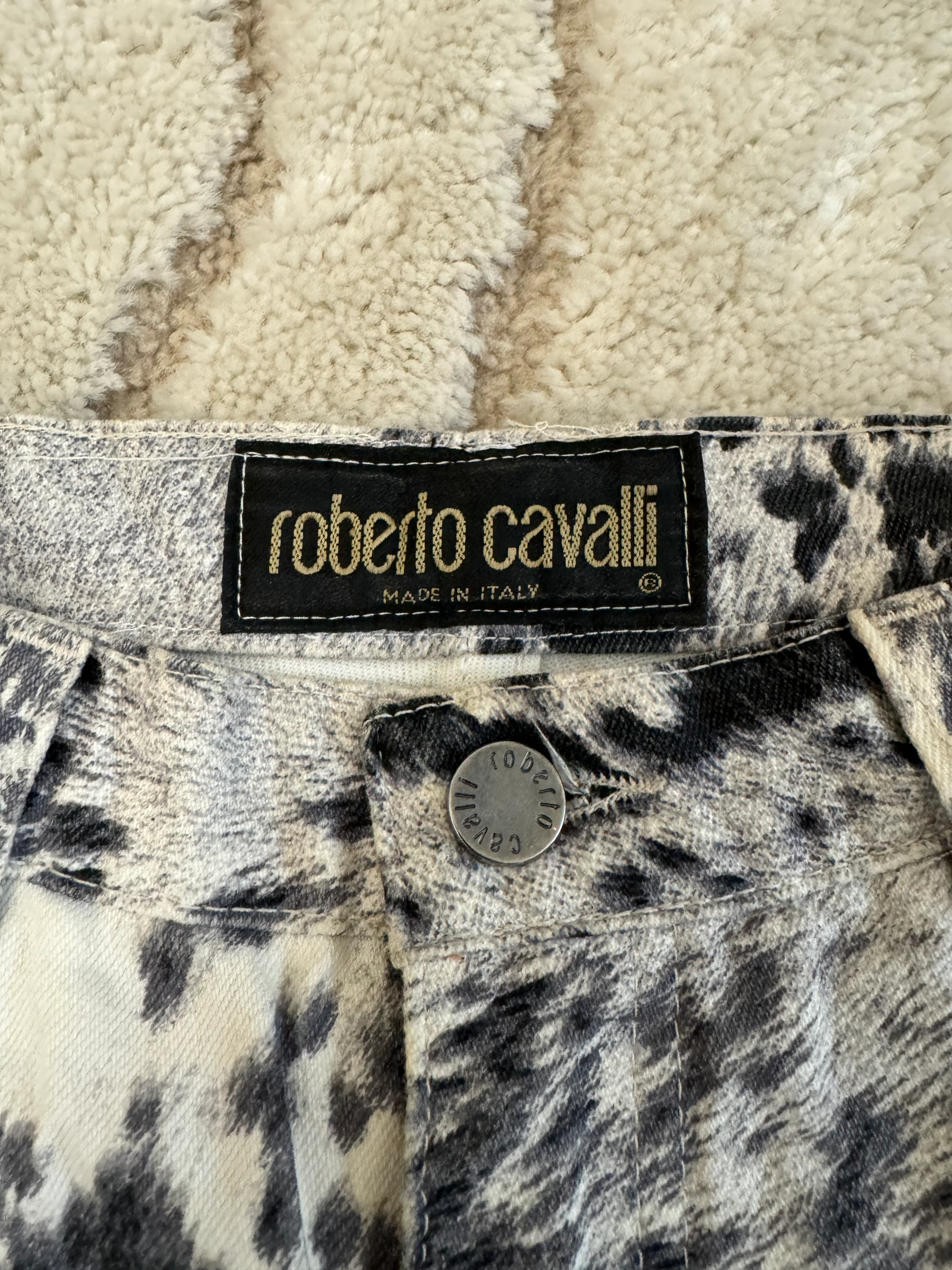 FW1999 Roberto Cavalli Furry Cowprint Movement Pants - Image 3