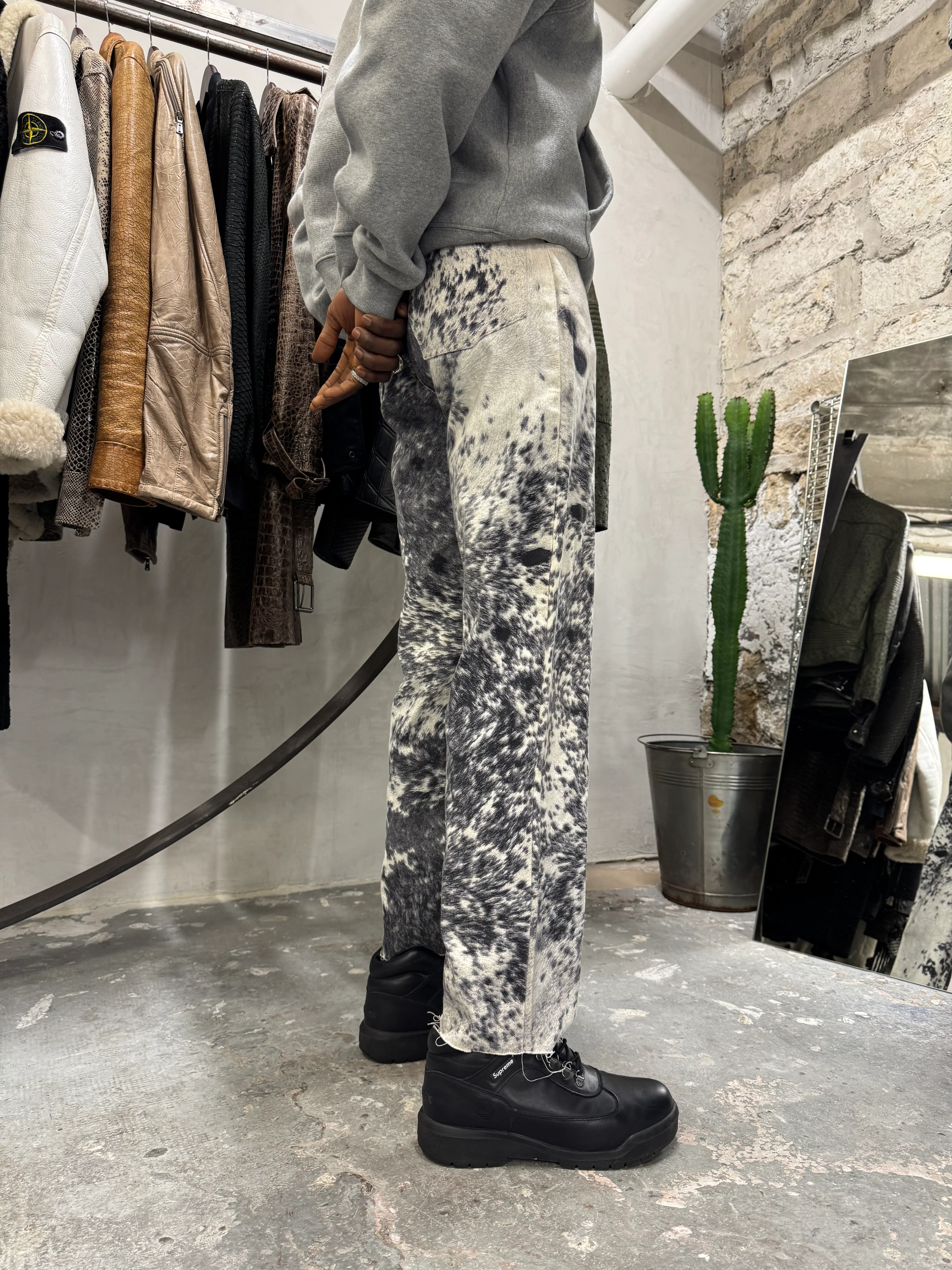 FW1999 Roberto Cavalli Furry Cowprint Movement Pants - Image 7