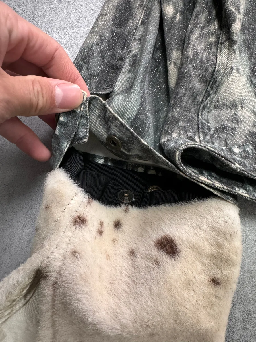 1990s Roberto Cavalli Snake Denim Jacket with Cow Detachable Sleeves - Image 5