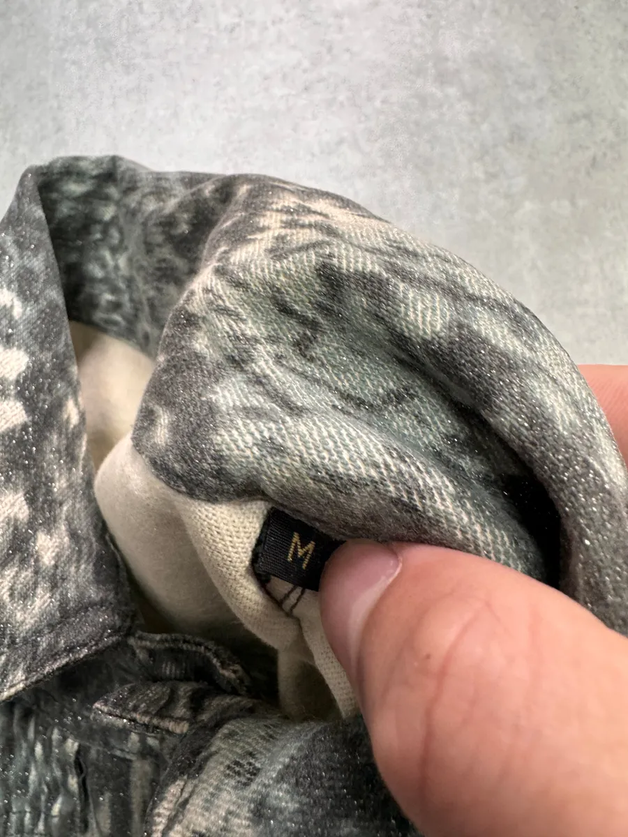 1990s Roberto Cavalli Snake Denim Jacket with Cow Detachable Sleeves - Image 6