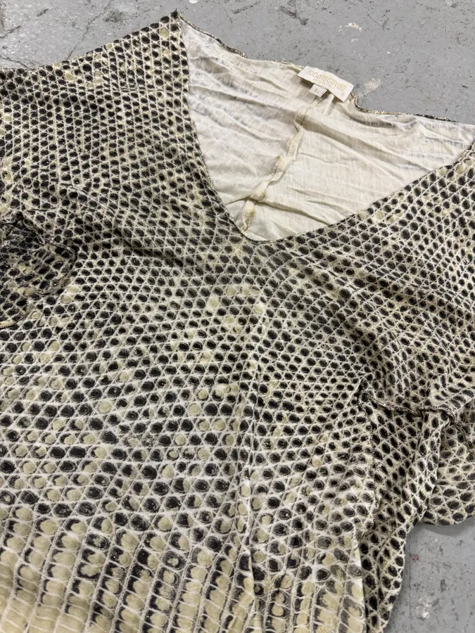 1990s Roberto Cavalli Snake Top - Image 4