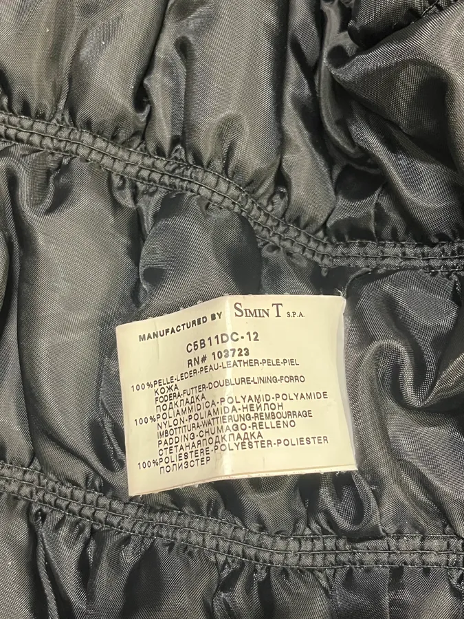 2000s Armani Black Leather Puffer Obscure Jacket - Image 11