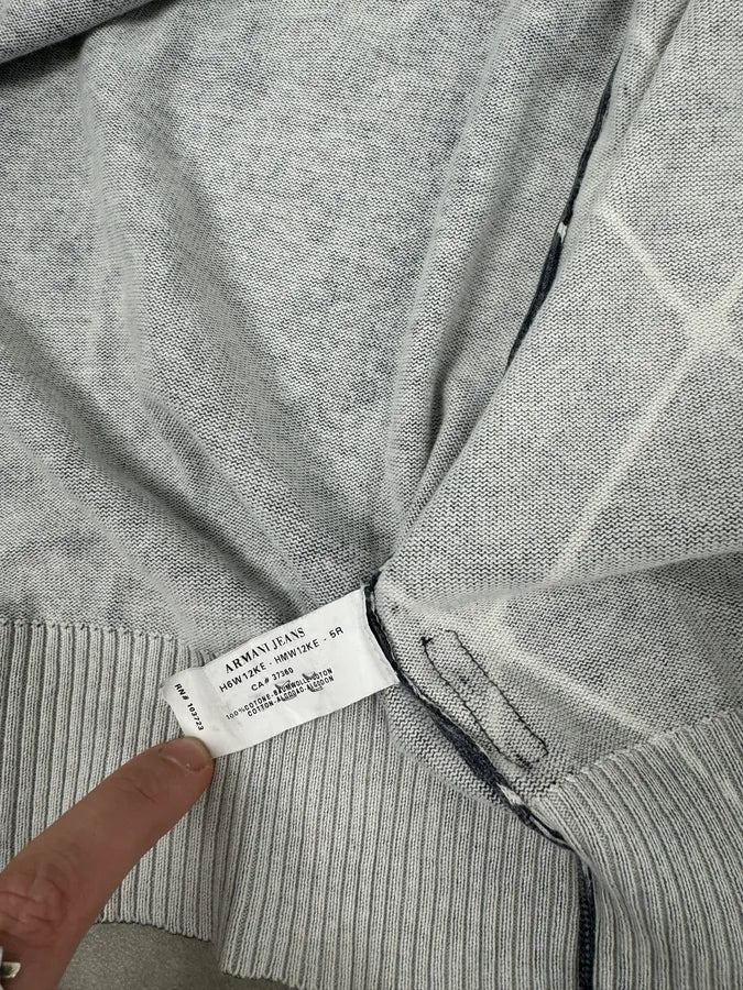 2000s Armani Blue Checkered Golf Zip-up Sweater - Image 11