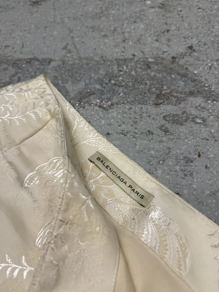 2000s Balenciaga Flowers Cream Beige Skirt - Image 5