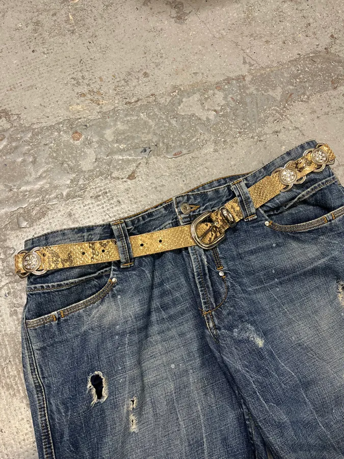 2000s Berge Snake Effect Ornament Belt - Image 3