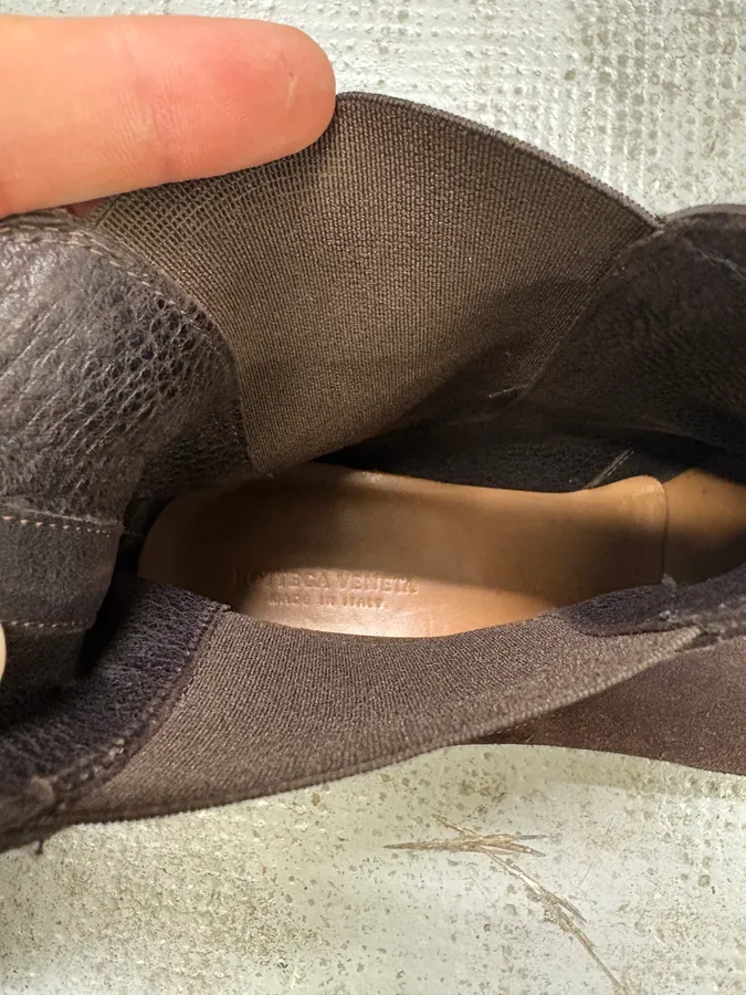 2000s Bottega Veneta Black Suede Leather Ankle Boots - Image 10