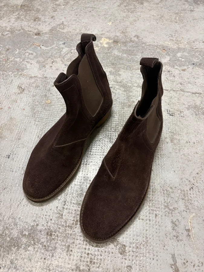 2000s Bottega Veneta Black Suede Leather Ankle Boots - Image 3