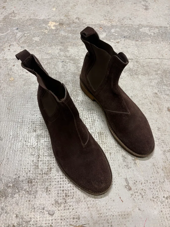 2000s Bottega Veneta Black Suede Leather Ankle Boots - Image 4