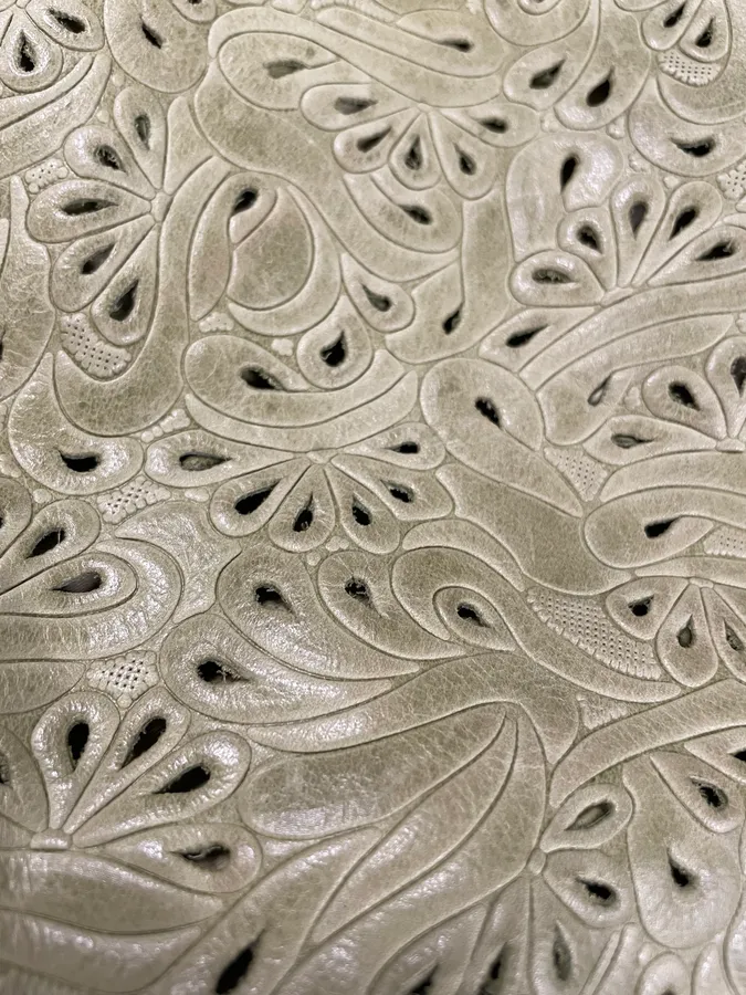 2000s Cavalli Abstract Embossed Floral Leather Yellow Handle Bag - Image 7