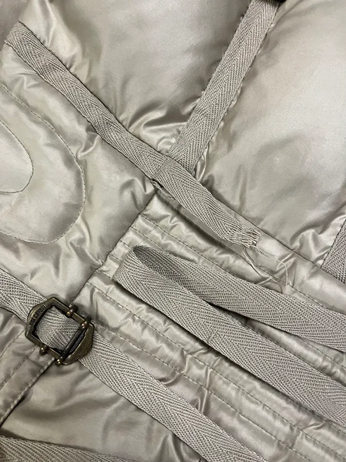 2000s Cavalli Beige Harness Puffer Bondage Jacket - Image 11
