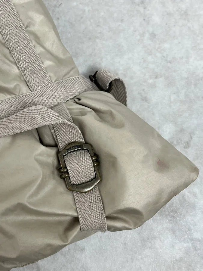 2000s Cavalli Beige Parachute Bondage Harness Puffer Jacket - Image 9