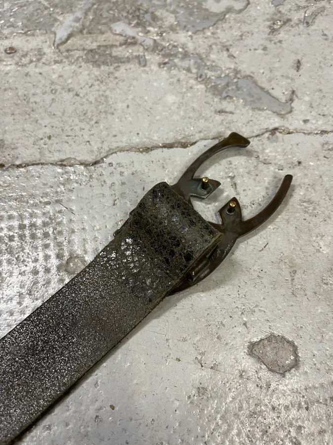 2000s Cavalli Black Eroded Leather Belt - Image 7