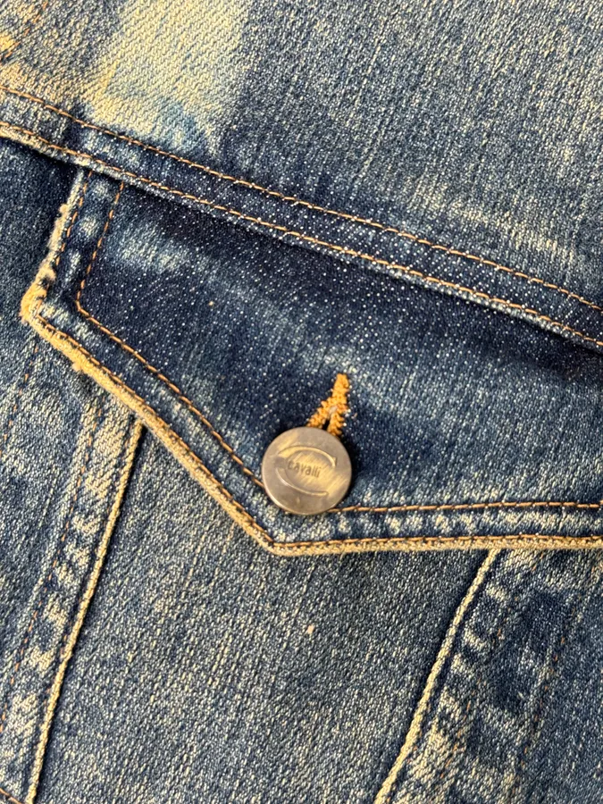 2000s Cavalli Blue Studded Denim Jacket - Image 10