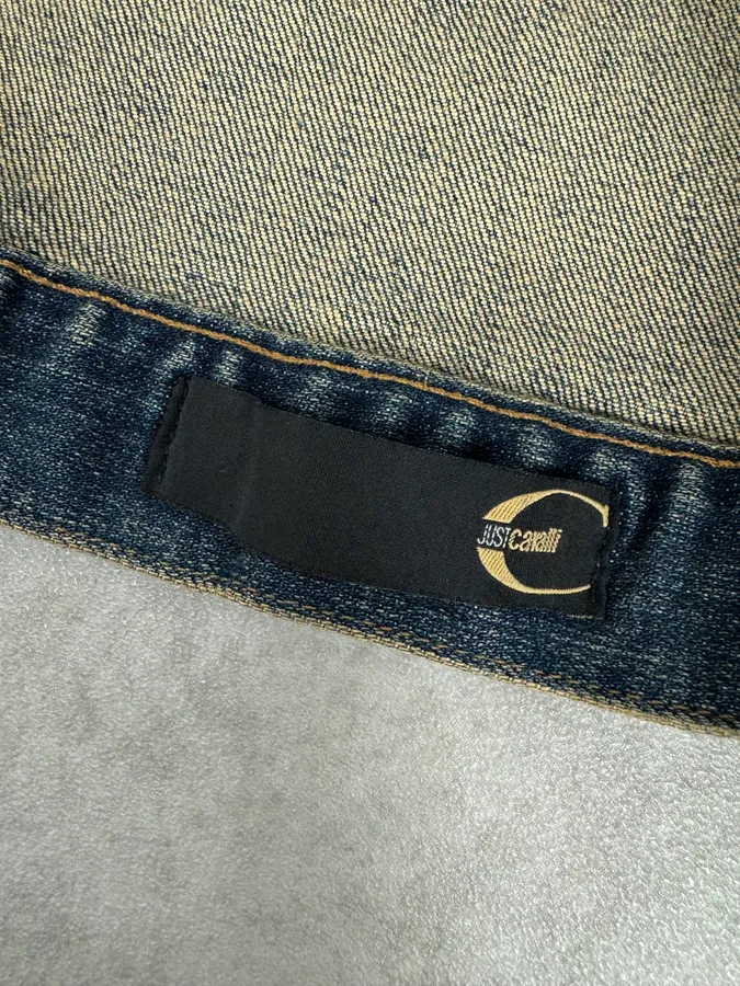 2000s Cavalli Blue Studded Denim Jacket - Image 12