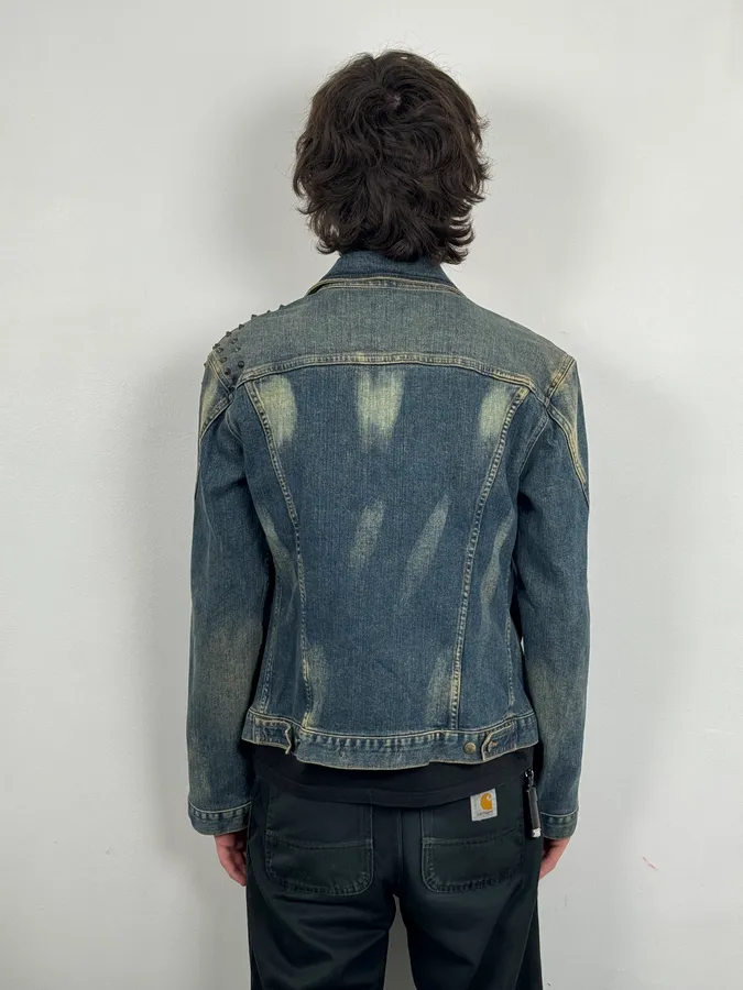 2000s Cavalli Blue Studded Denim Jacket - Image 3