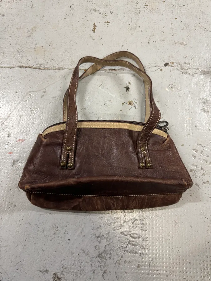 2000s Cavalli Brown Brut Handle Bag - Image 3