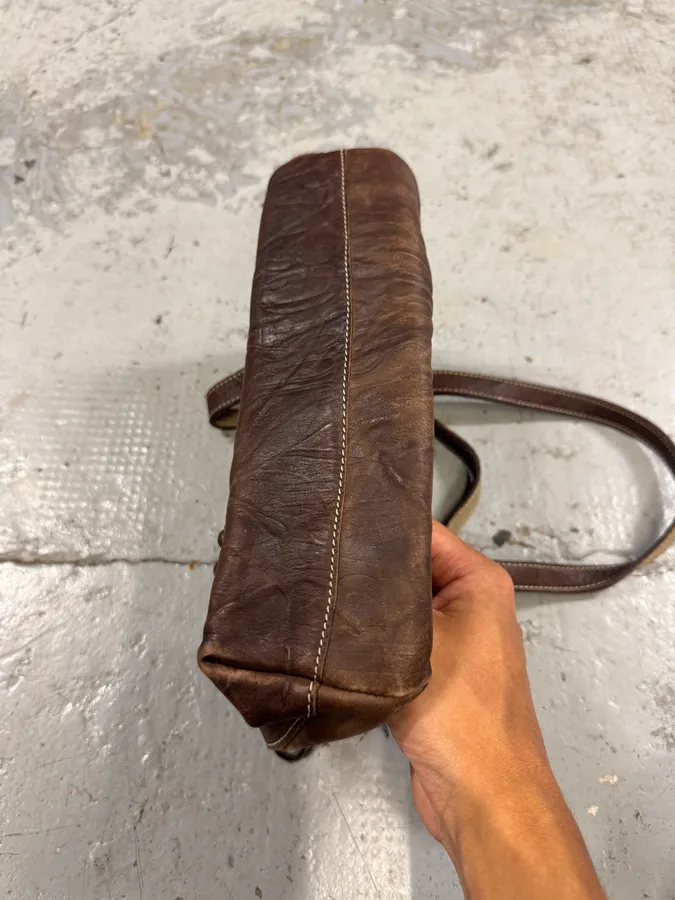 2000s Cavalli Brown Brut Handle Bag - Image 6