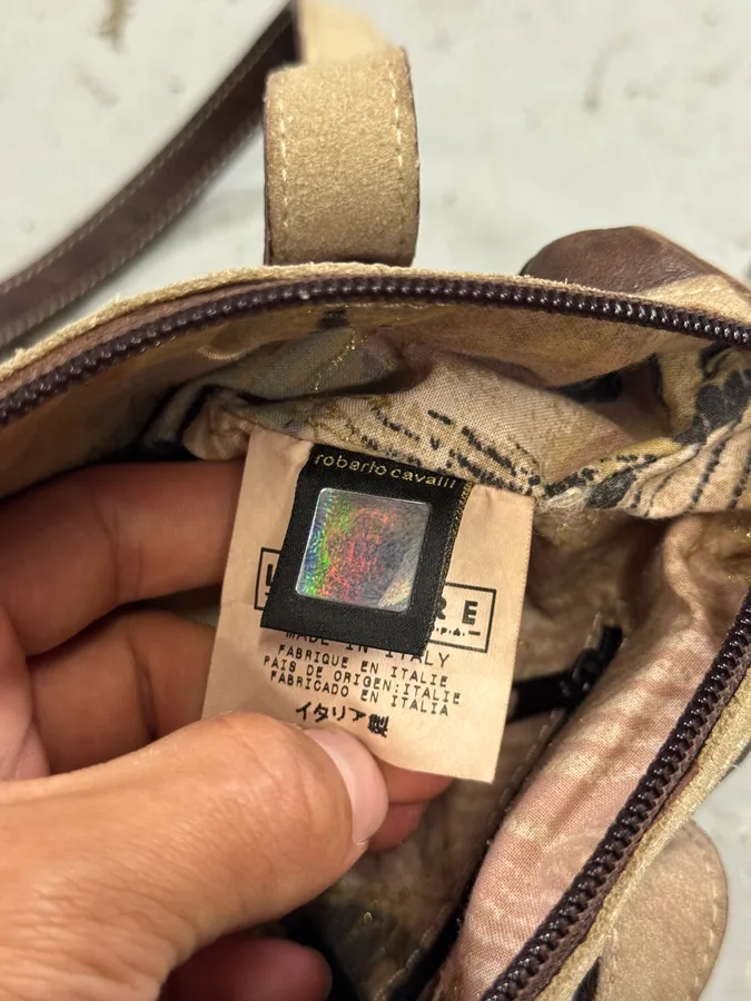 2000s Cavalli Brown Brut Handle Bag - Image 7