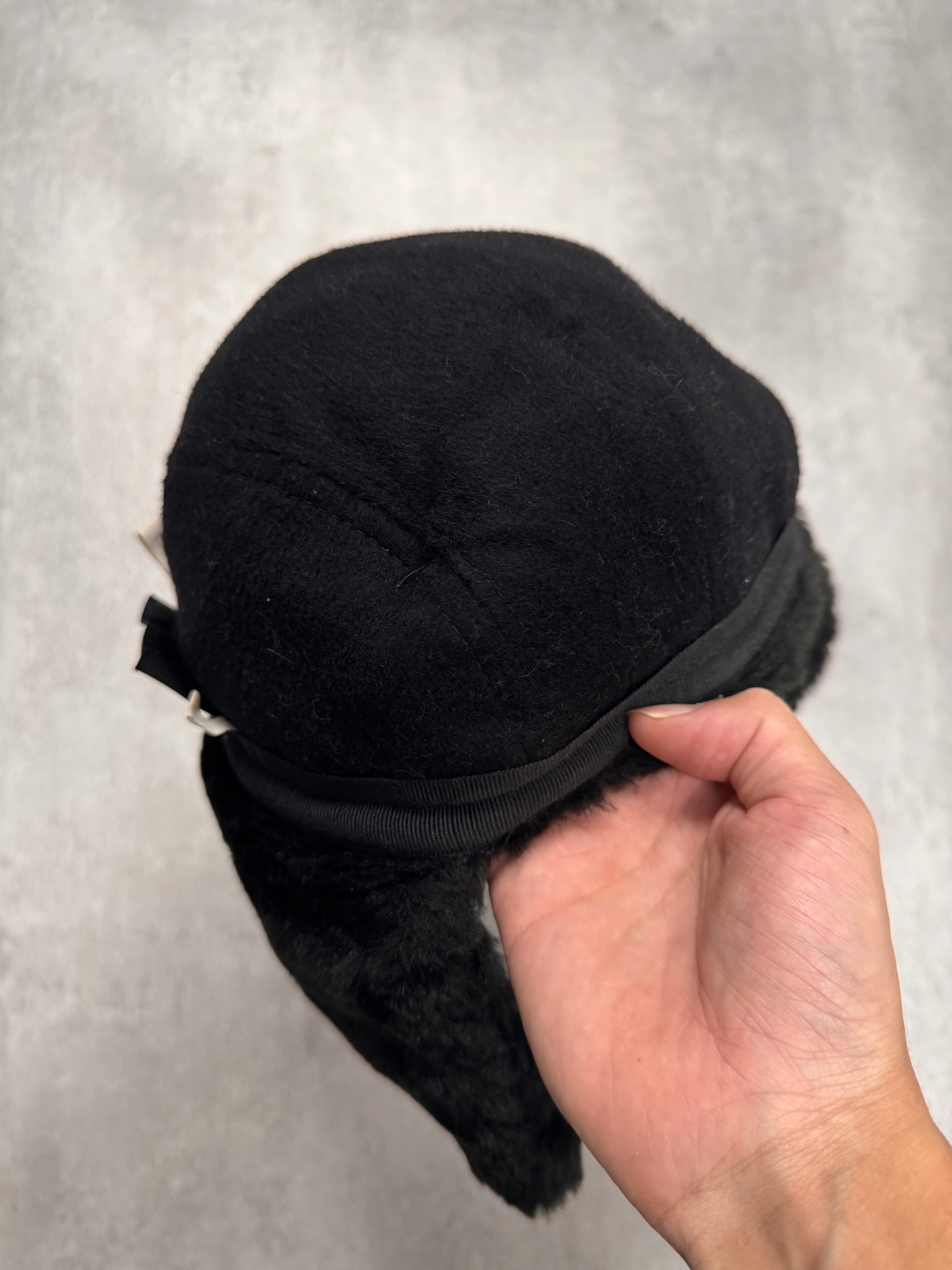 2000s Dolce & Gabbana Black Faux Fur Chapka - Image 4