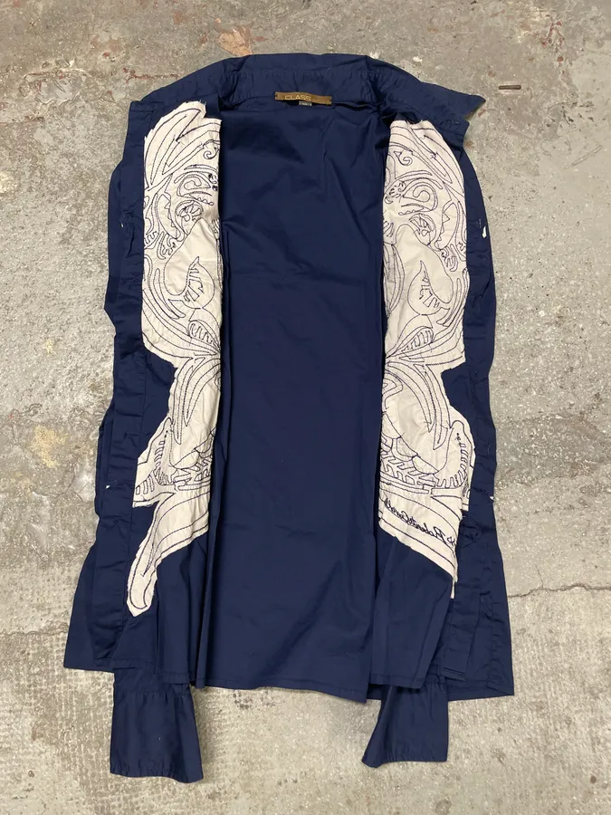 2000s Cavalli Imperial Birds Embroideries Shirt - Image 7