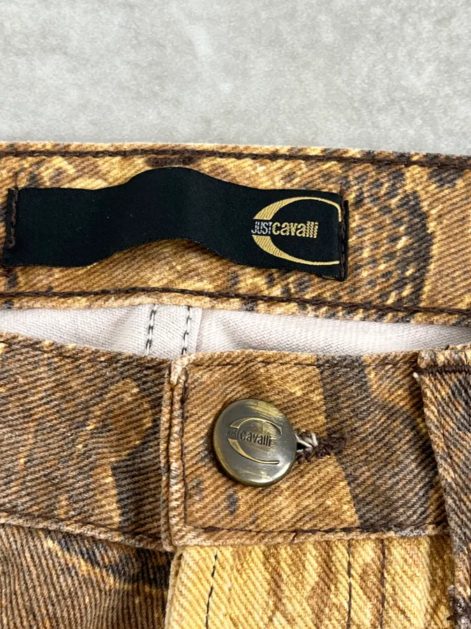 2000s Cavalli Python Snake Brown Pants - Image 10