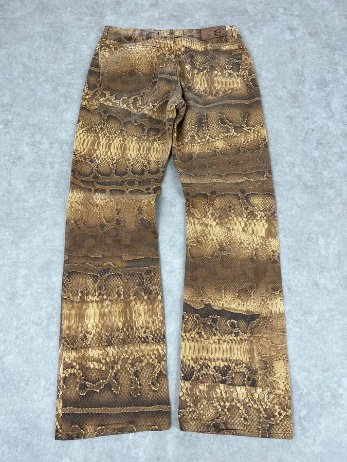 2000s Cavalli Python Snake Brown Pants - Image 5