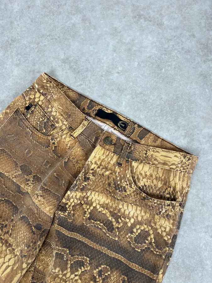 2000s Cavalli Python Snake Brown Pants - Image 7