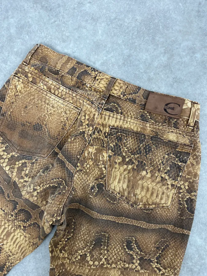 2000s Cavalli Python Snake Brown Pants - Image 8