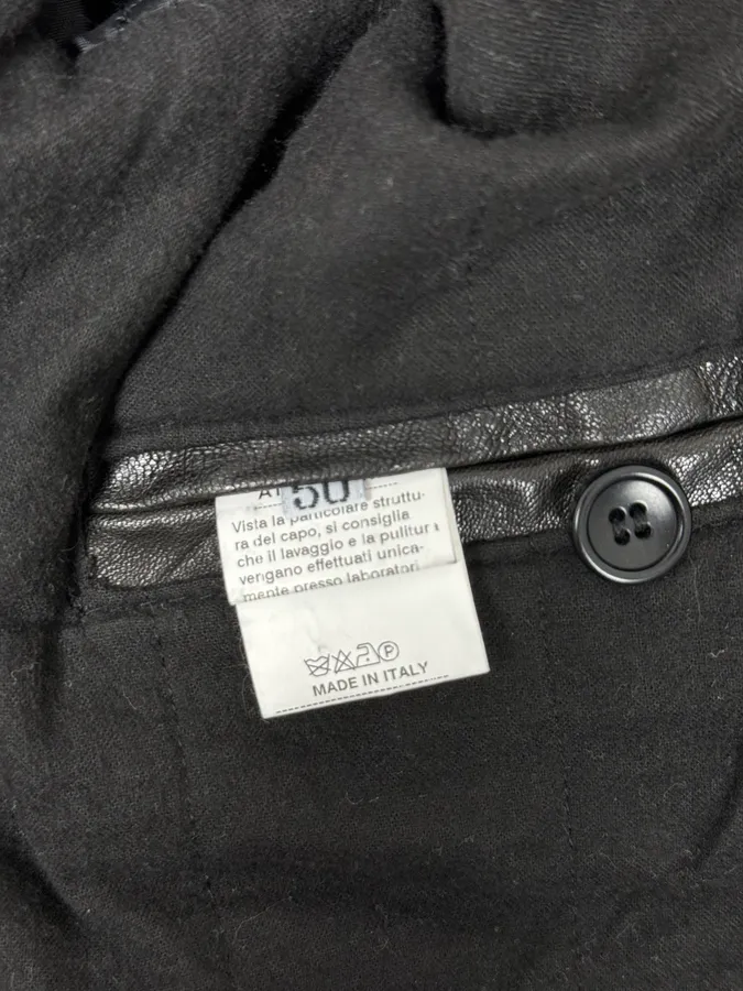2000s Daniele Alessandrini Avant-Garde Black Leather Hooded Jacket - Image 13