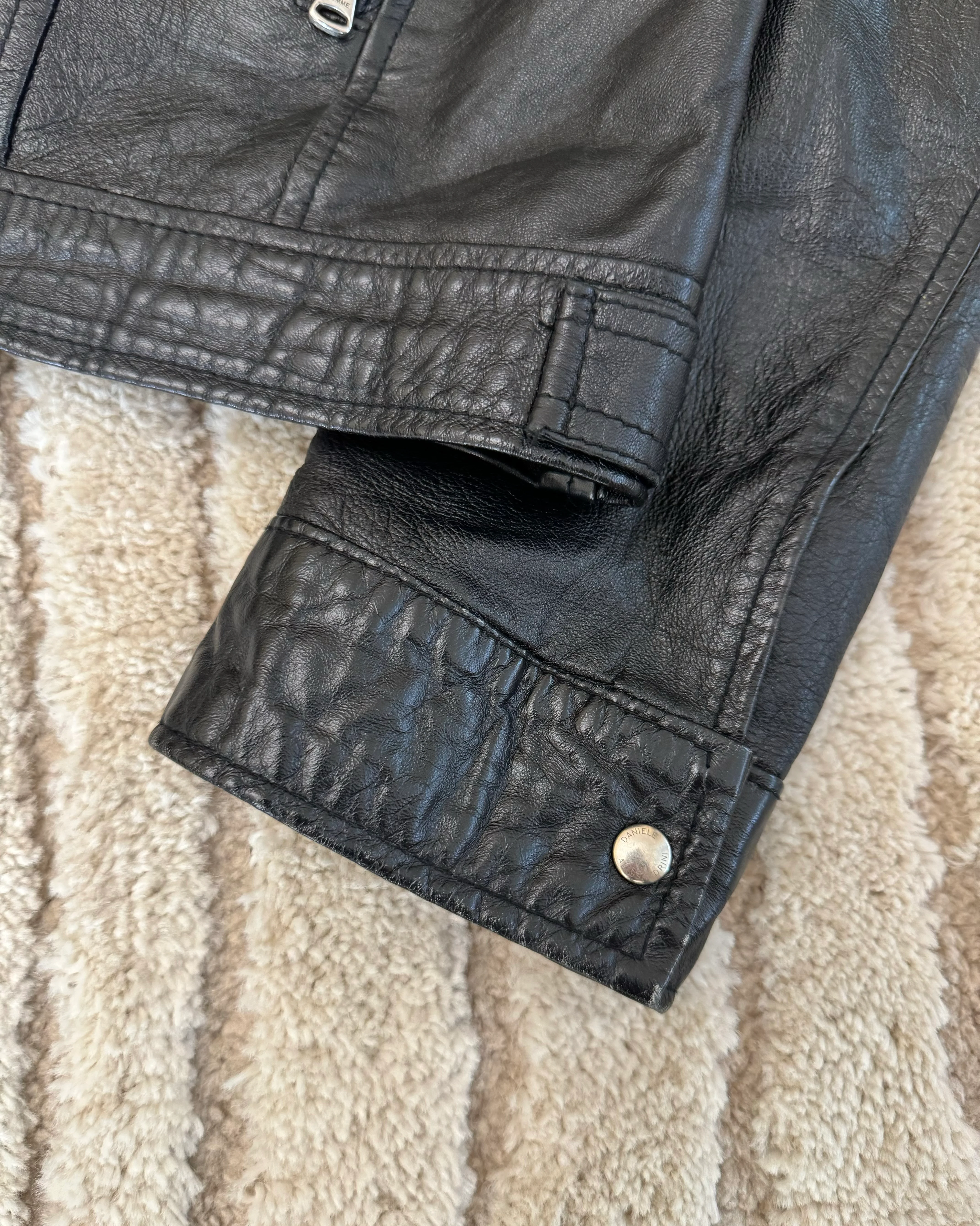 2000s Daniele Alessandrini Minimalist Leather Jacket (L) - Image 3