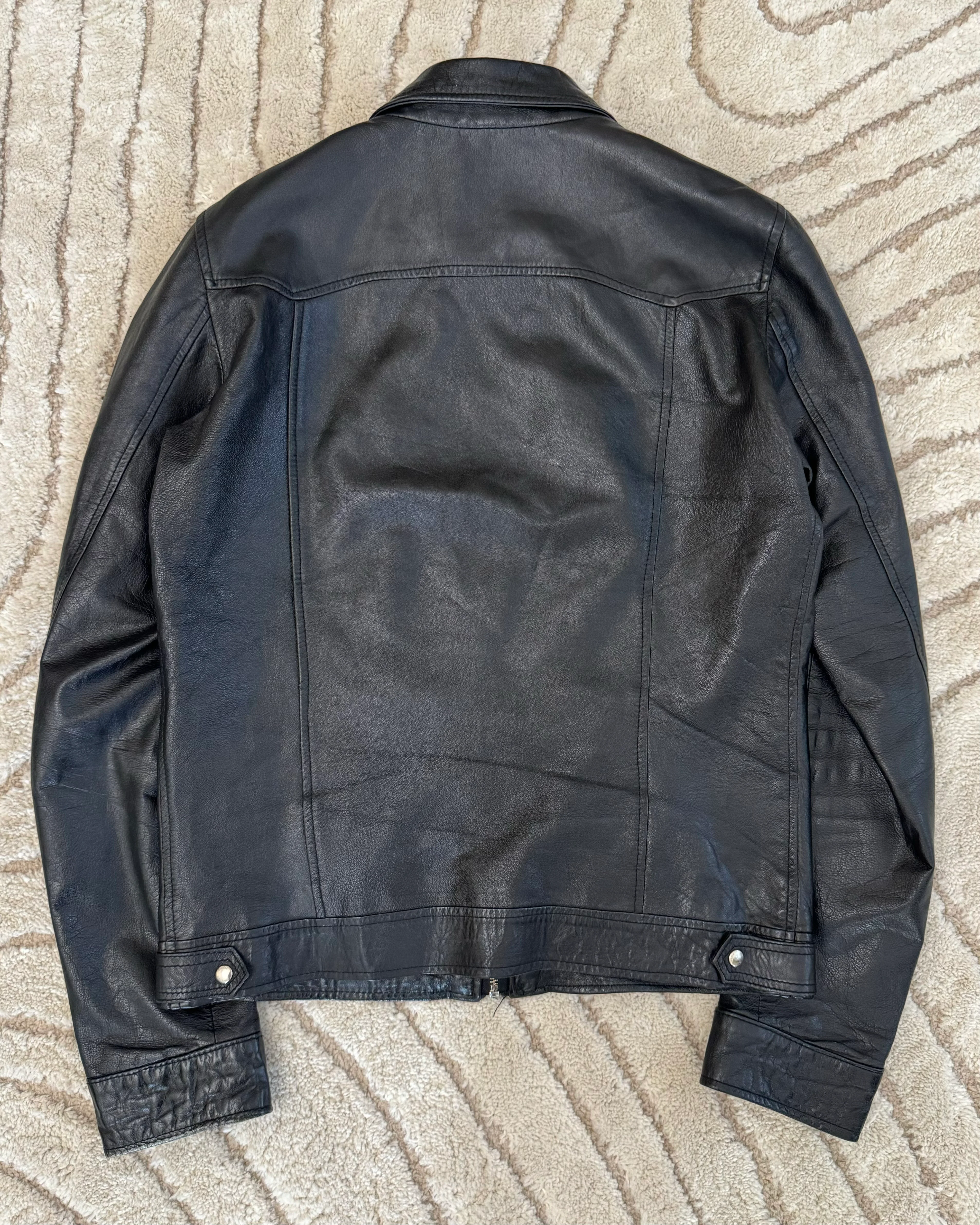 2000s Daniele Alessandrini Minimalist Leather Jacket (L) - Image 5