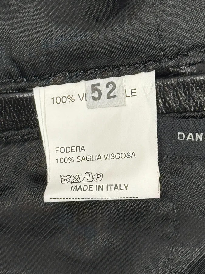 2000s Daniele Alessandrini Metal Hook Pure Black Leather Jacket - Image 15