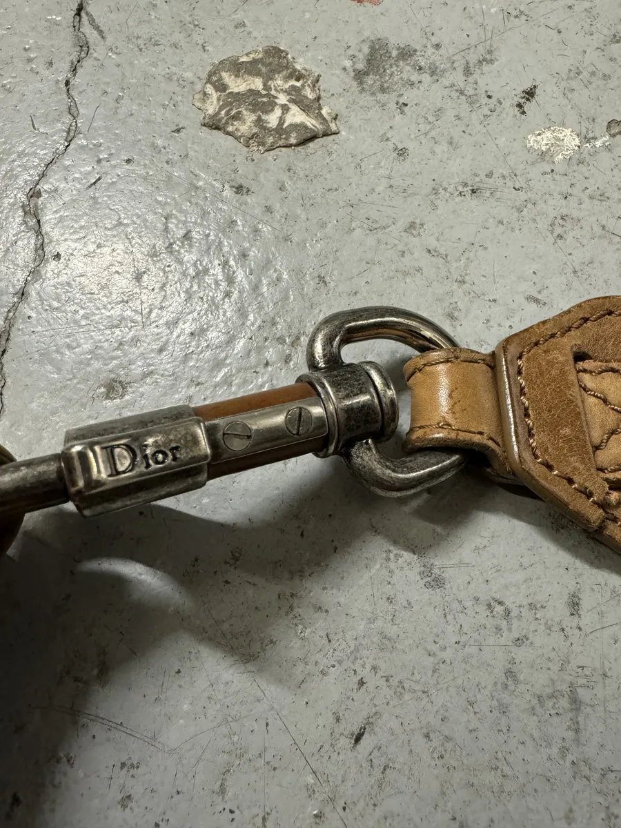 2000s Dior Camel Leather Hobo Cabas Handle Bag - Image 11