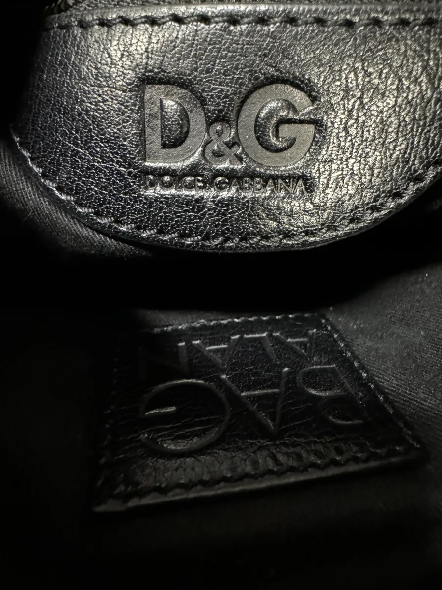 2000s Dolce & Gabbana Alan Zip Lock Black Leather Shoulder Bag - Image 7