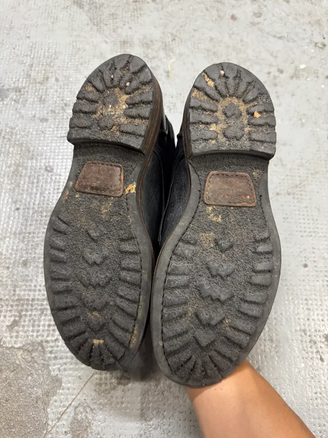 2000s Dolce & Gabbana Black Eroded Leather Boots - Image 8