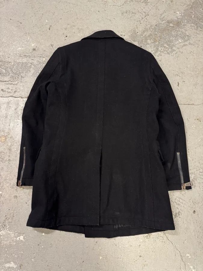 2000s Dolce & Gabbana Black Wool Asymmetrical Jacket - Image 3