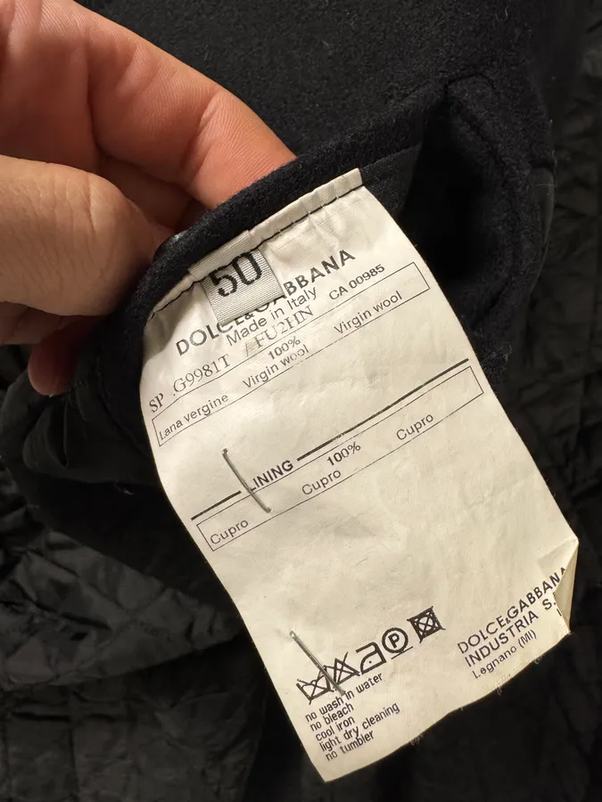 2000s Dolce & Gabbana Black Wool Asymmetrical Jacket - Image 9