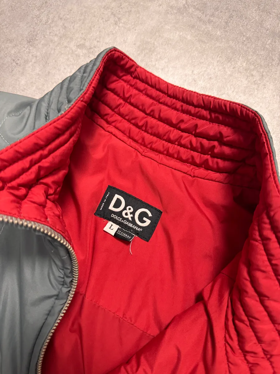 2000s Dolce & Gabbana Grey Sleeves Removable Puffer Jacket - Image 7
