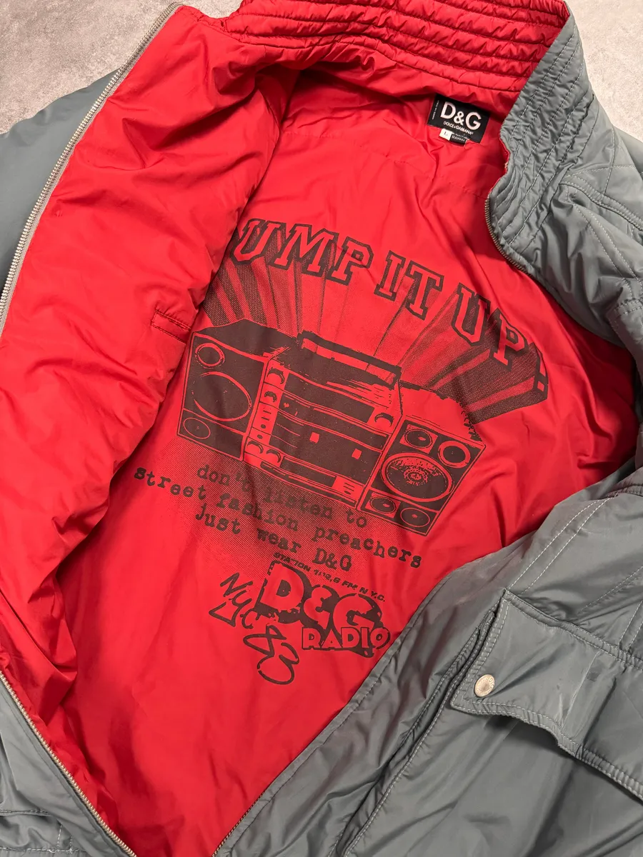 2000s Dolce & Gabbana Grey Sleeves Removable Puffer Jacket - Image 8