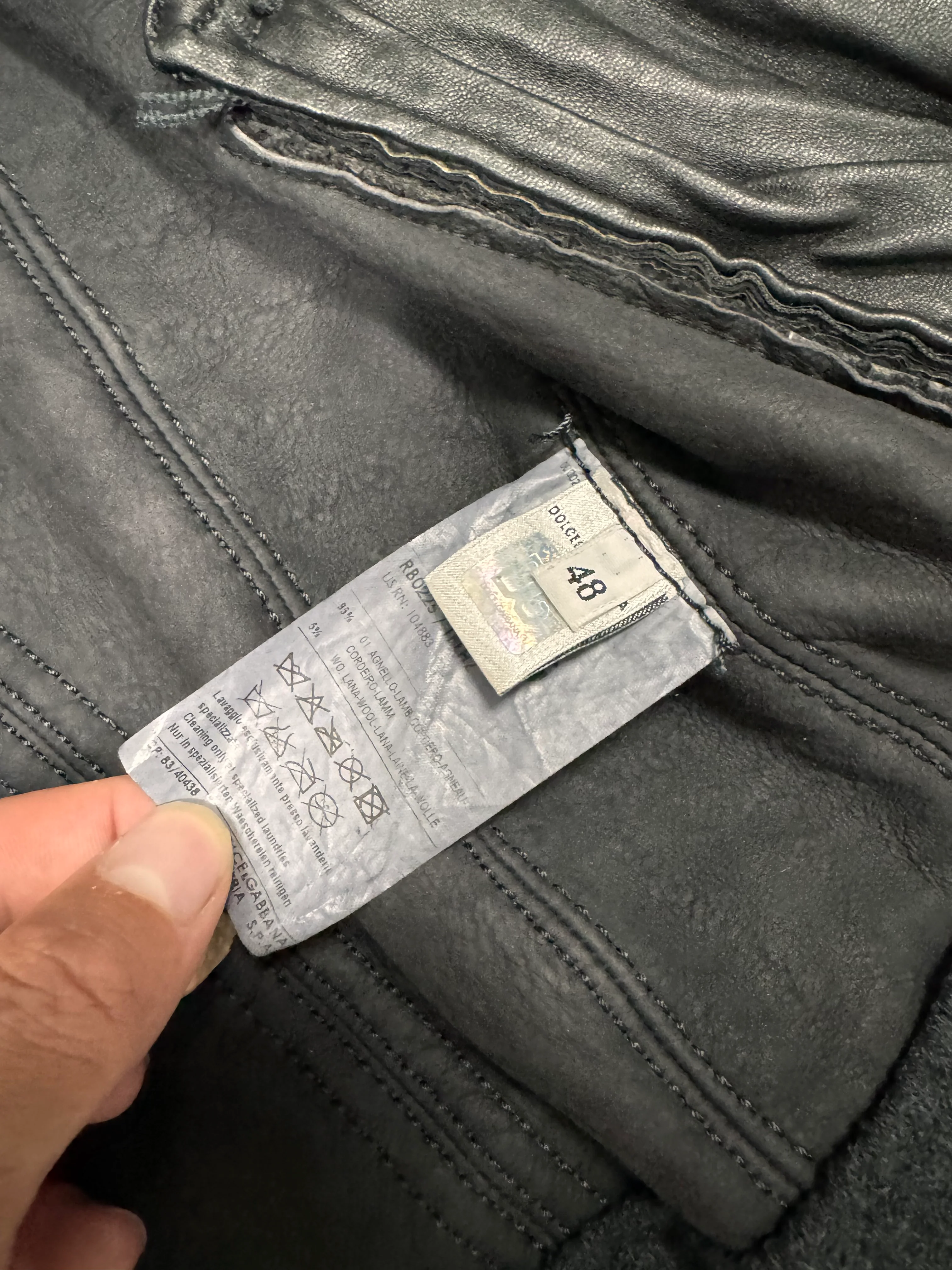 2000s Dolce & Gabbana Lamb Leather Jacket - Image 7