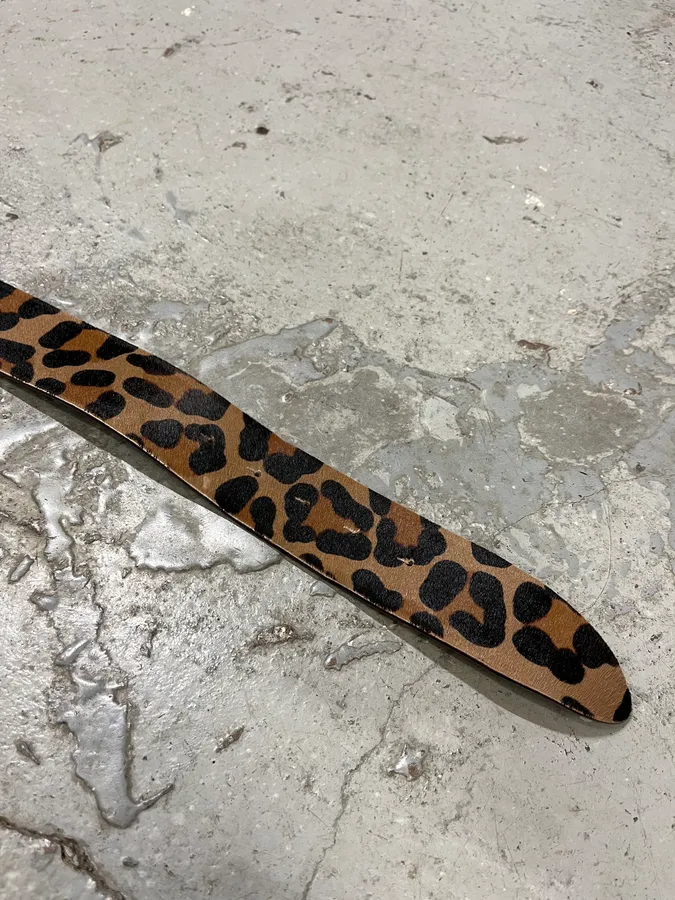 2000s Dolce & Gabbana Pony Hair Leopard Leather Belt - Image 5