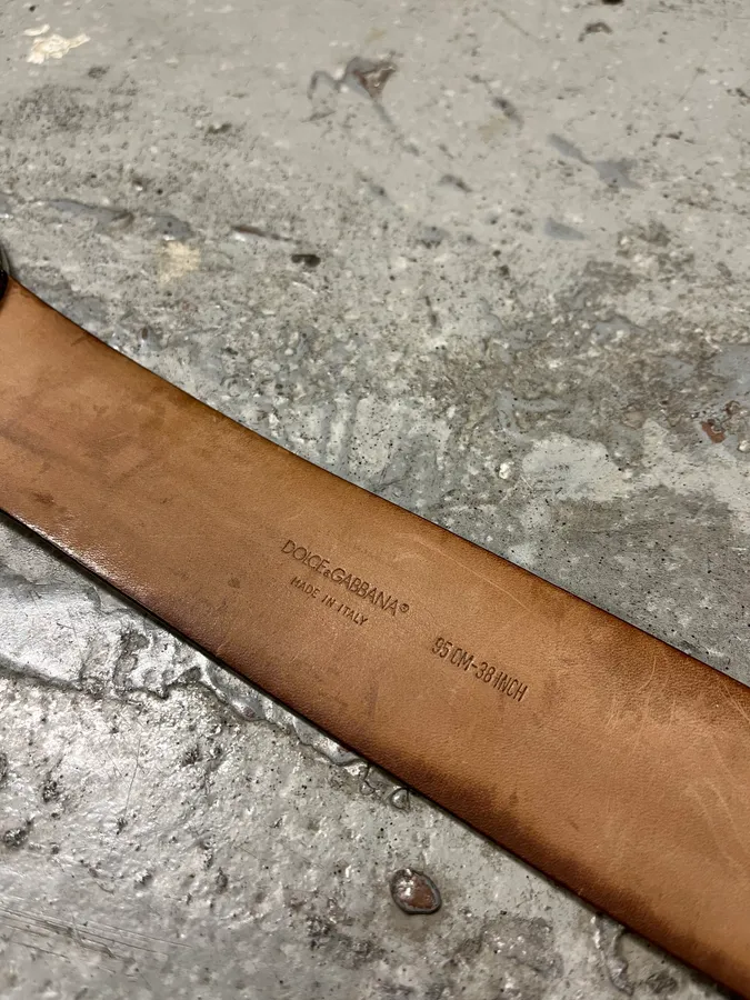 2000s Dolce & Gabbana Pony Hair Leopard Leather Belt - Image 8