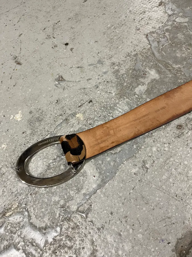 2000s Dolce & Gabbana Pony Hair Leopard Leather Belt - Image 9