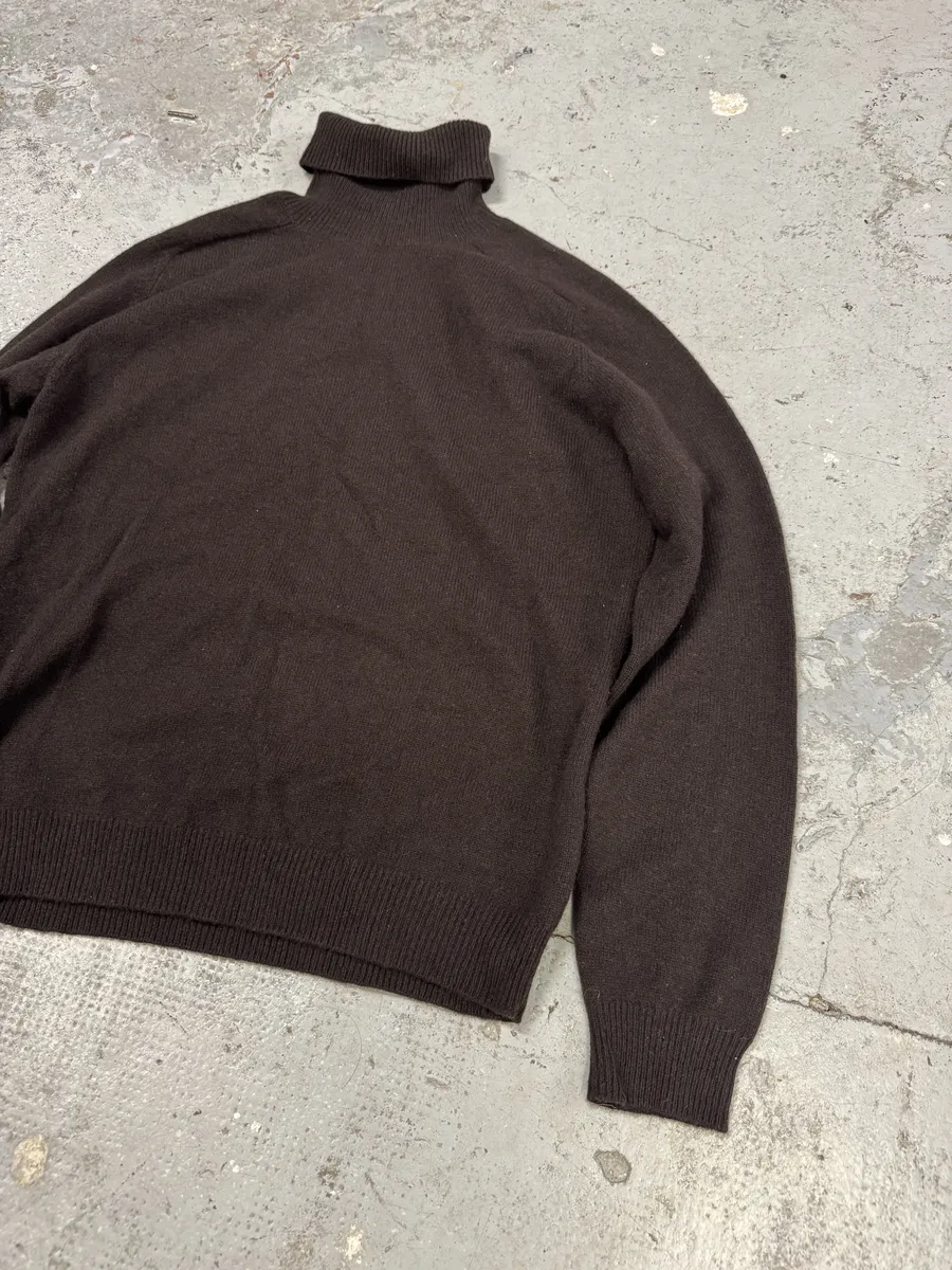 2000s Dries Van Noten Brown Wool Turtleneck - Image 5