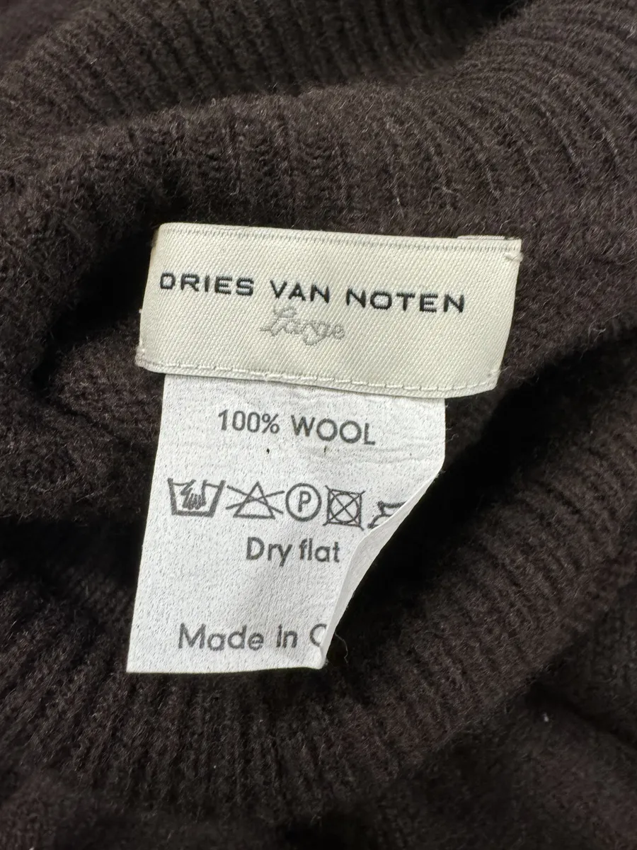 2000s Dries Van Noten Brown Wool Turtleneck - Image 9